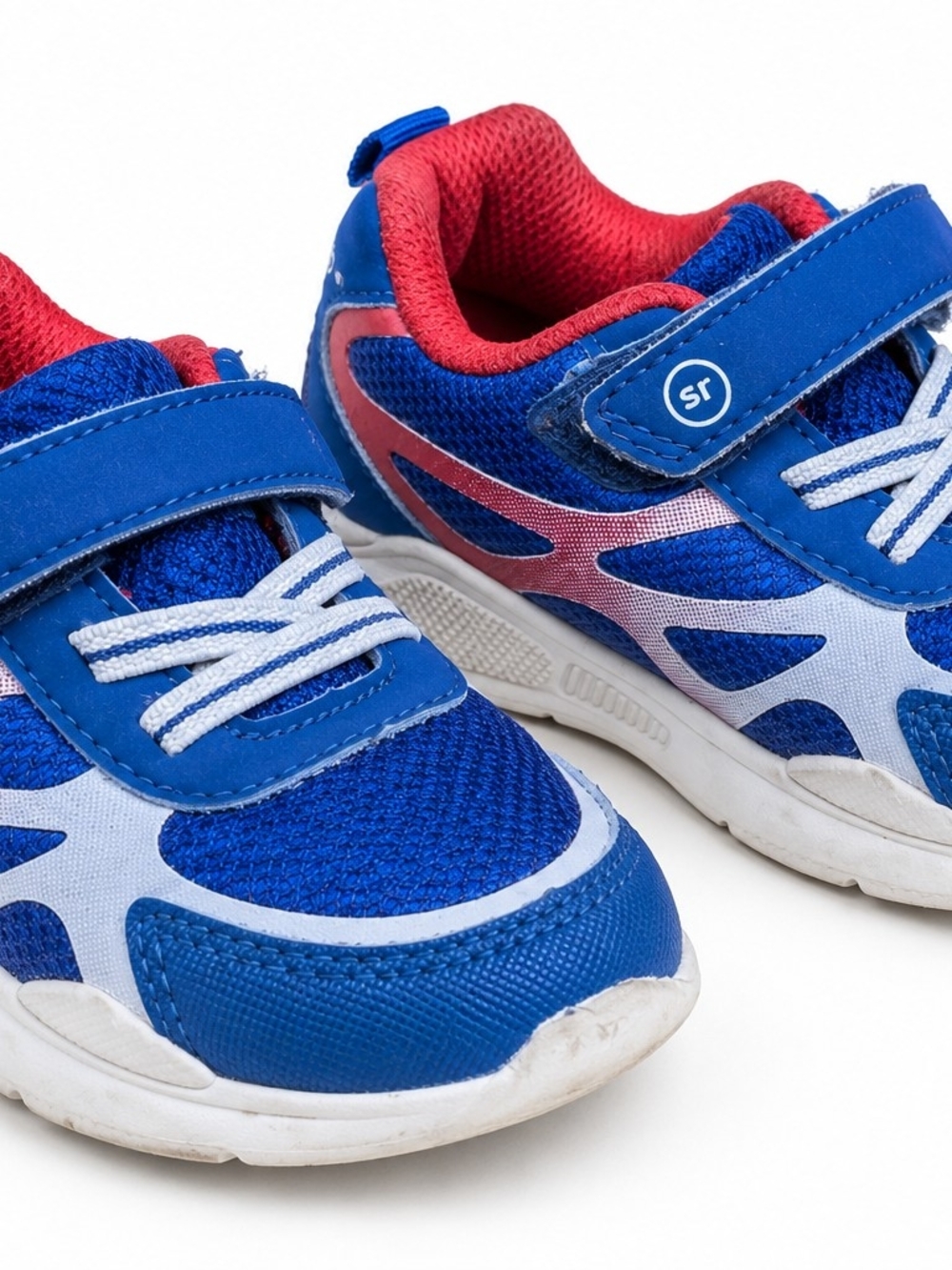 Stride Rite 360 Toddler Size 7 Sneakers Blue Red Memory Foam Velcro